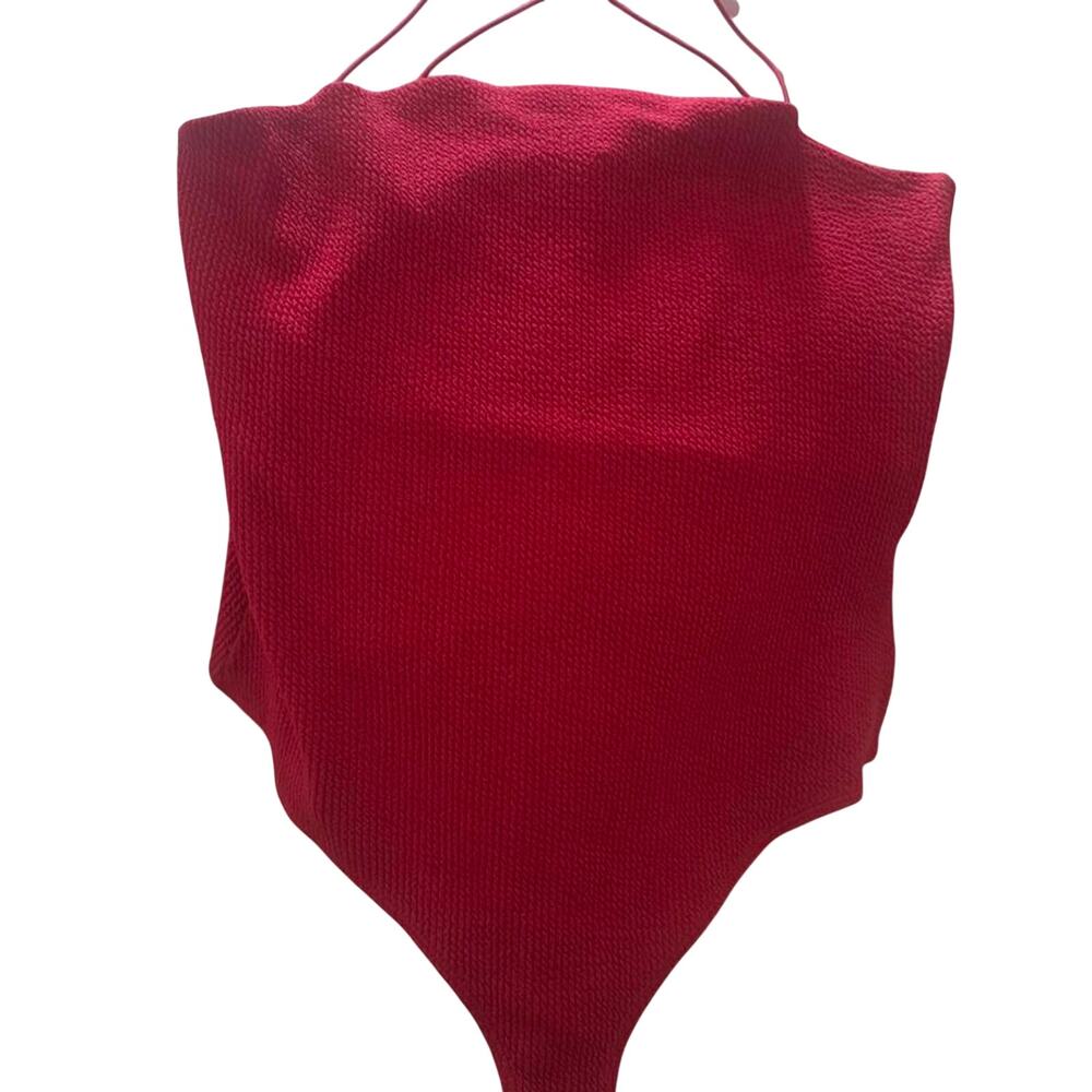 Red one piece bodysuit